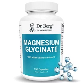 Dr. Berg Magnesium Glycinate with Added B6 and D (150 Capsules) New
