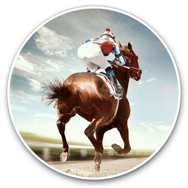 Vinyl Stickers (Set of 2) 7.5cm - Horse Racing Equestrian Jockey #13263