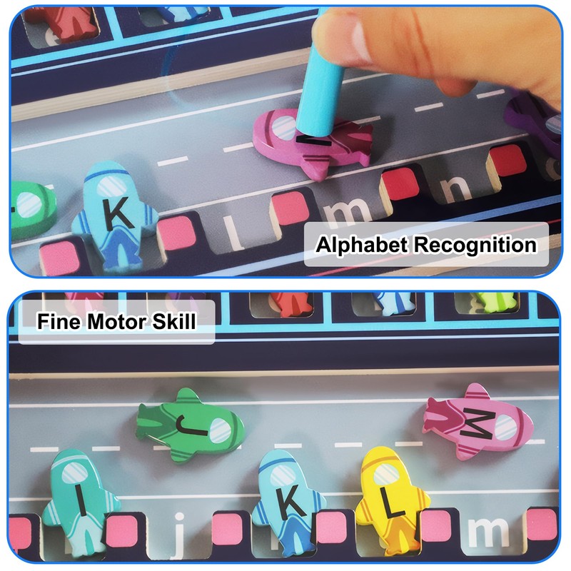 OMIPAWZ Magnetic Alphabet Maze Board, Educational Montessori Fine Motor Skills