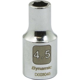 Dynamic Tools D003045 1/4" Drive 6 Point Metric Socket with 4.5mm Standard Length, Chrome Finish
