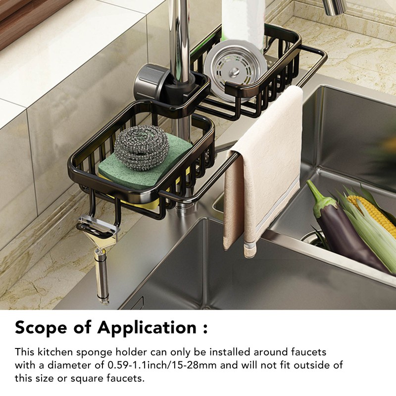 Kitchen Faucet Storage Rack Faucet Sponge Holder Hanging Drain Rack