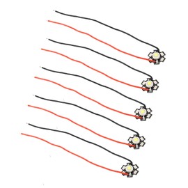 PATIKIL 0.8" LED Chip Bulb, 5 Pack 700mA 3W COB Light Beads Light Copper Bracket with Wire for DIY Lighting Fixtures, White 6000-6500K