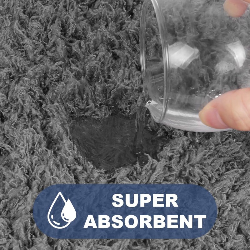 AOOWU Absorbent Toilet Mat, 40x50 cm U-shape Non Slip Dry
