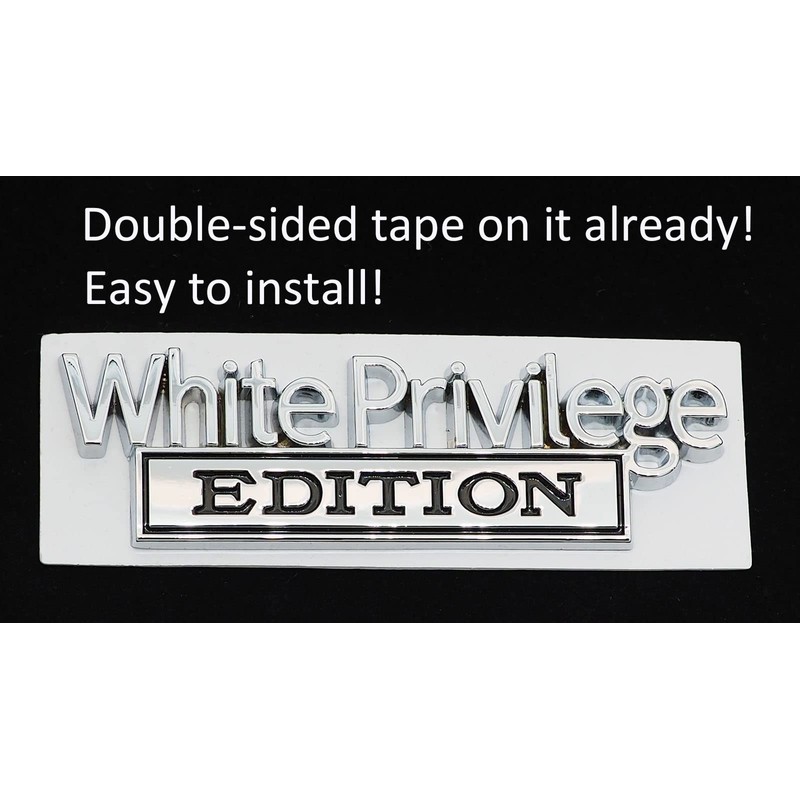 2 Pack Metal White Privilege Edition Emblem Car 3D Fender