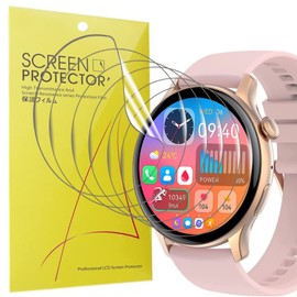 Blueshaweu Screen Protector Compatible with Janolty Smartwatch 1.43 Inch, HD Clear Flexible TPU Screen Protector [Pack of 6] for Janolty 1.43 Inch Smartwatch (Transparent)