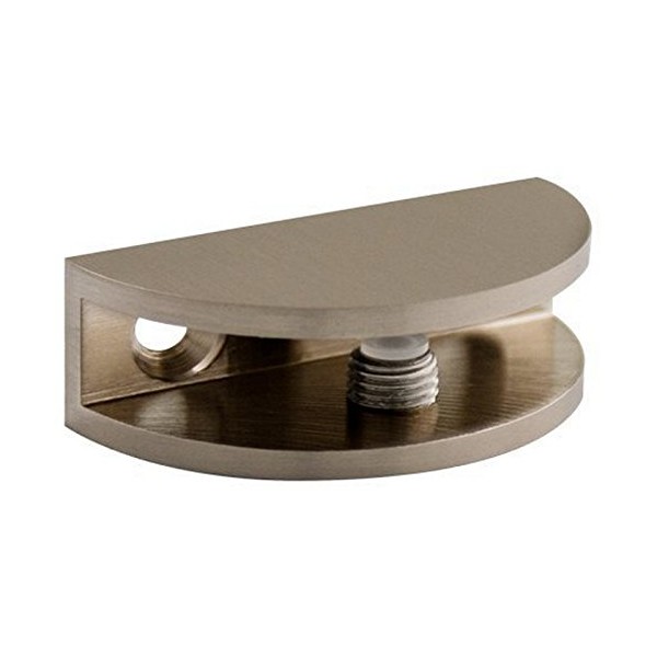 Brushed Nickel Rounded Glass Shelf Bracket