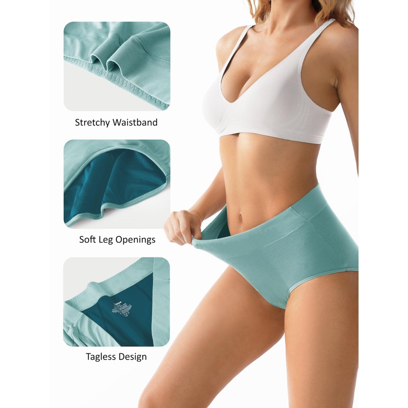 Womens Incontinence Underwear Washable Absorbent Panties 5 Pack (XX-Large, Black/Turquoise/Brown/Dark