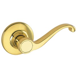 Design House Scroll Dummy Door Lever, Polished Brass, 6.375 in x 1.88 in x 2.625 in, 775338
