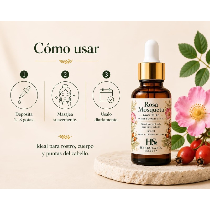 Aceite de Rosa Mosqueta 100% Puro 30 ml con Vitamina