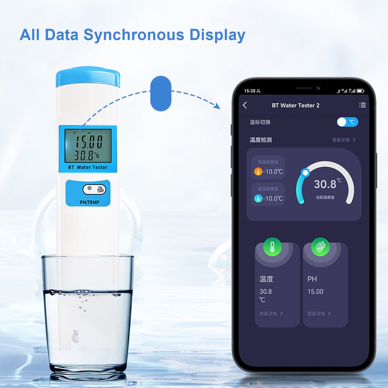 Bluetooth Water Quality Monitor PH Temperature Test Pen High Accuracy
