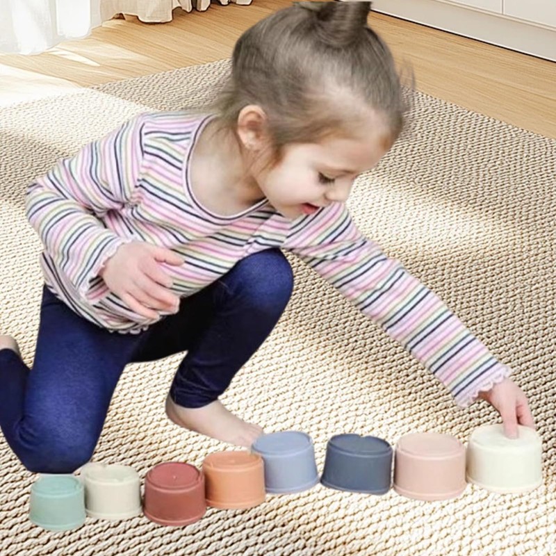 Eruceky Stacking Cup Toy, Stacking Tower with 8 Cups, Stacking