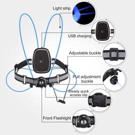 QNLALZM LED Running Safety Vest Light Rechargeable Reflective Gear Shine Multicolored Fiber Optics Built in Lithium Battery for Women Men Running Biking Hiking