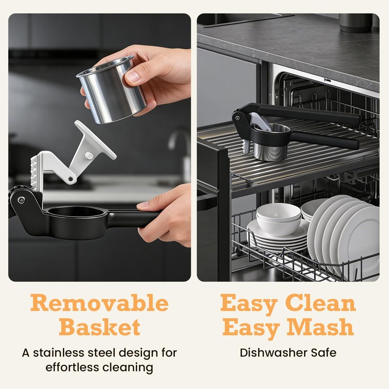 Potato Ricer - Betso Effortless Double-Gear Potato Ricer and Masher