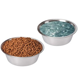 FOYO Stainless Steel Pet Bowls Set - Dog Dishes for Small/Medium Dogs, 29 OZ Food and Water Bowls, Set of 2