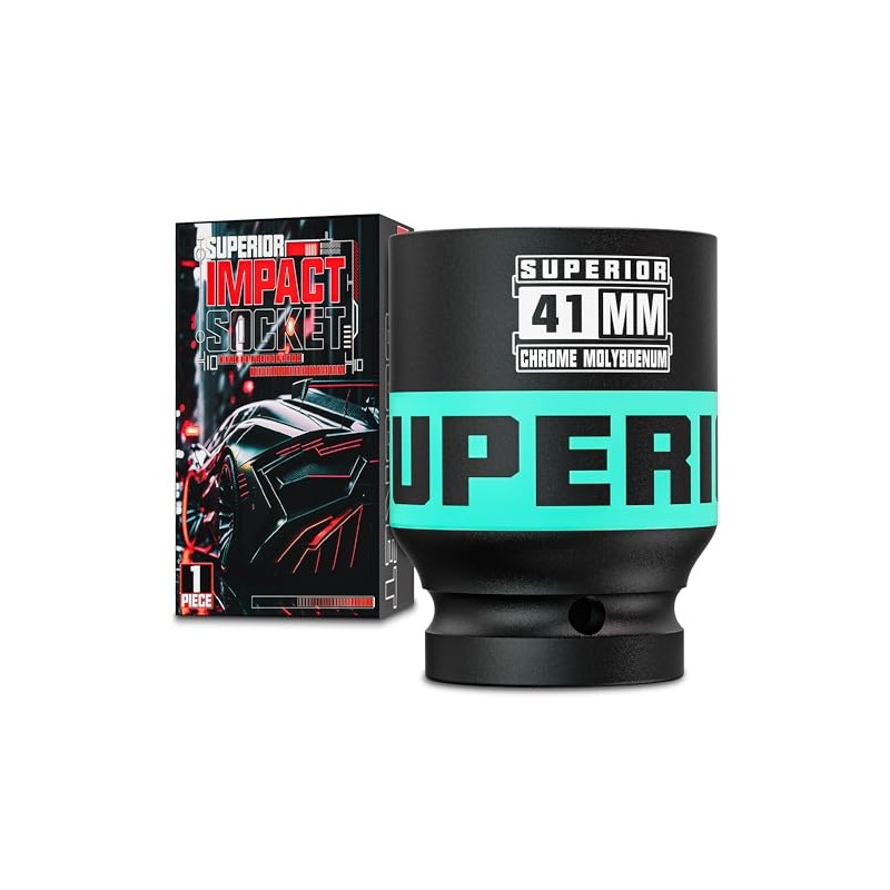 Aiourx 1” Drive Impact Socket, 41 mm Deep Socket, Metric
