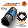 Aiourx 1/2" Drive Lug Nut Impact Socket Set, 5 Pcs