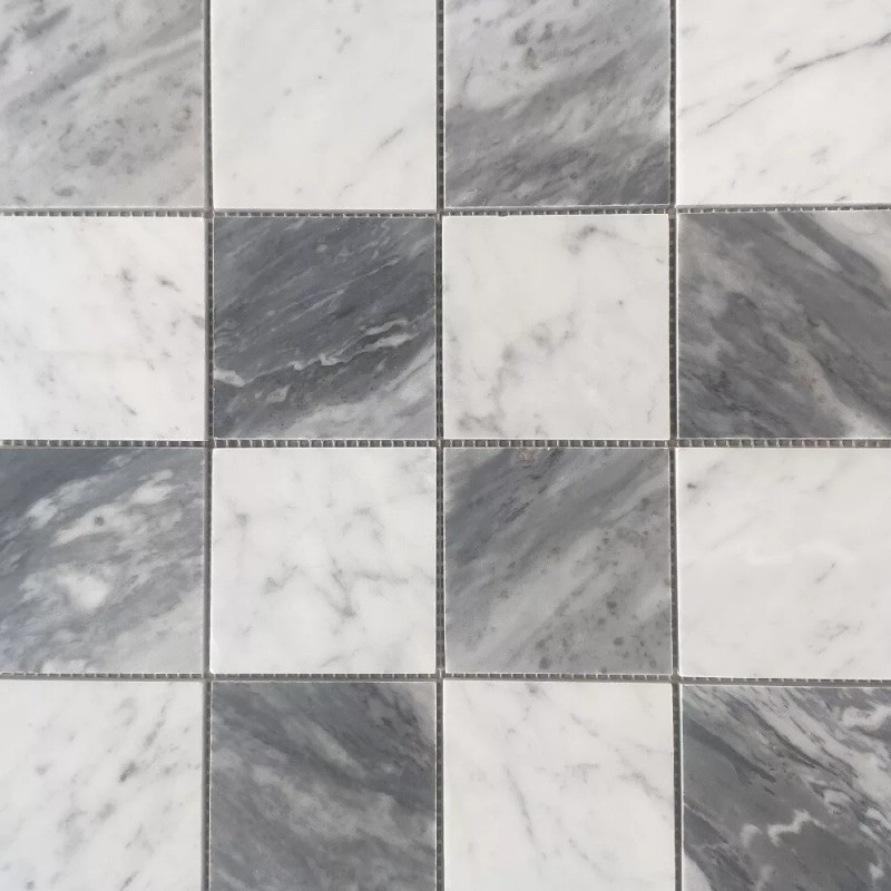 Stone Center Online C277XH Carrara White Bardiglio Gray Marble 3x3