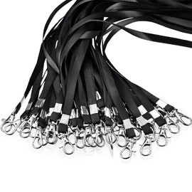 Lanyards, 50 Pack Neck Strap Lanyard with Swivel Hooks, Lanyards Bulk for ID Badges, Name Tags, Black