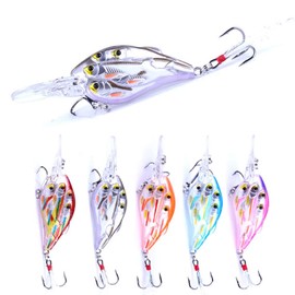 CrankBaits Fishing Lures CrankBait of Bass,Topwater Lures for Freshwater and Saltwater Shallow Water Deep Diving Swimbait,Topwater Bait for Trout Bass Fishing Lure,5pcs/Box