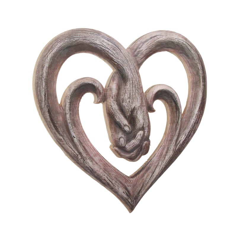 Wooden Sculpture Wall Art Handshake Craft Statue for Home Office
