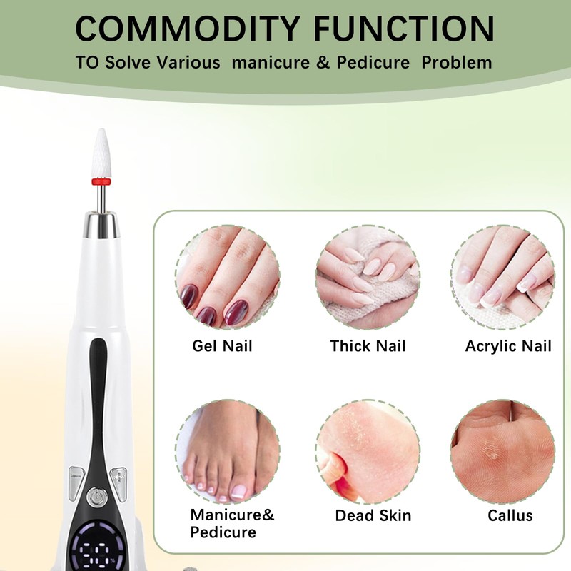 atnayo Electric Nail File Drill for Thick Gel, Nails Toe