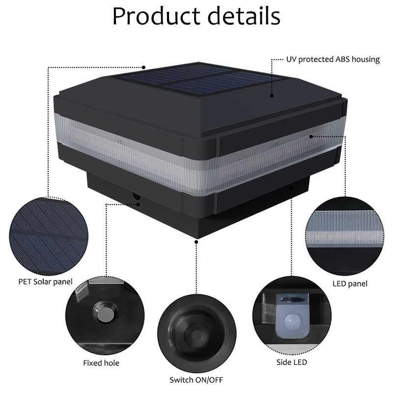 Solar Post Cap Lights Outdoor, FVTLED Solar Powered Fence Deck