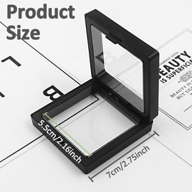 10Pcs 3D Floating Frame Display Holder, XIACIBDUS Transparent Jewelry Storage Box Double Sided Display Stands, Coin Display Case for Necklace Earring Ring Diamond Medallions 7×7 cm