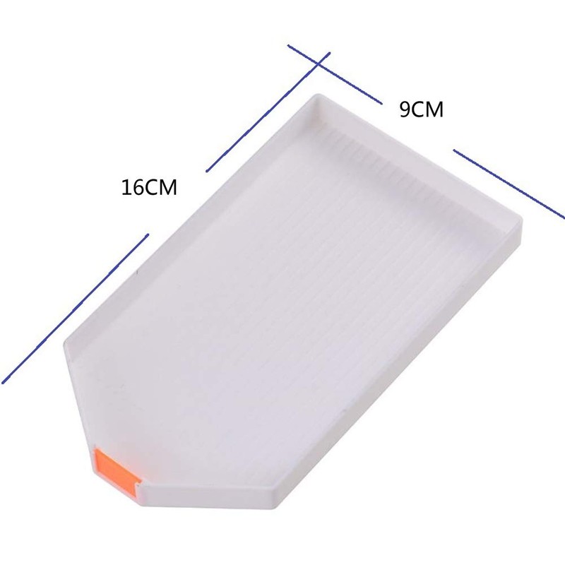 プラスチックビーズ仕分けトレイ 大型ダイヤモンドラインストーンプレートトレイ ダイヤモンド仕分けトレイ クロスステッチ ネイルアート ドットツール DIYアートクラフト用 6.3x3.5インチ (ホワイト) 8個