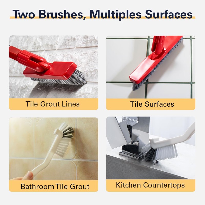 Foxtrot Living 2 in 1 Grout Brush with Long Adjustable