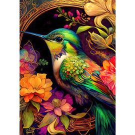 NAIMOER Hummingbirds Diamond Painting Kits for Adults, DIY 5D Diamond Painting Animal, Full Drill Flowers Diamond Art Kits Art Pictures Perfect for Relaxation and Home Wall Decor 30x40cm