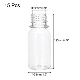 sourcing map 15 Pack 50ml/1.7oz Dispensing Bottles Plastic Squeeze Bottle with Twist Top Cap Measurement for Liquids, Inks, Oils, Arts, Crafts