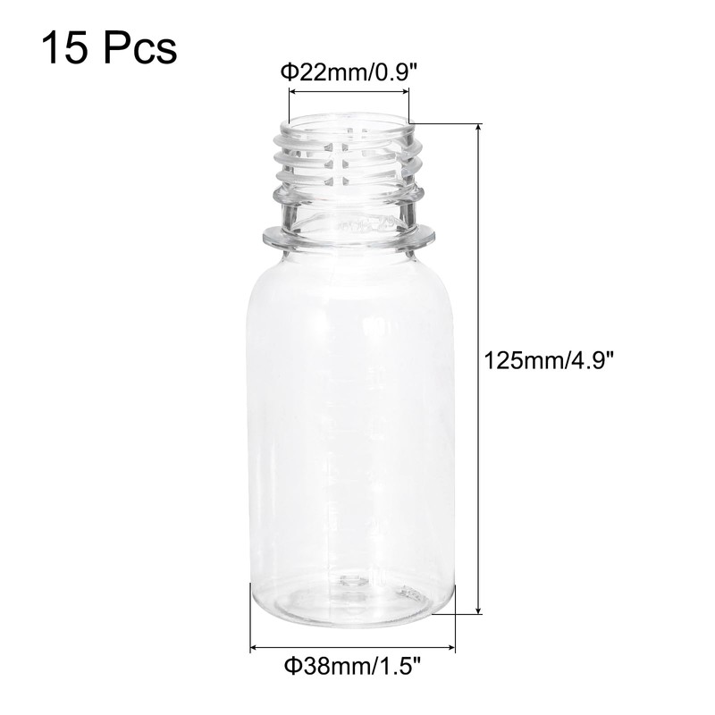 sourcing map 15 Pack 50ml/1.7oz Dispensing Bottles Plastic Squeeze Bottle