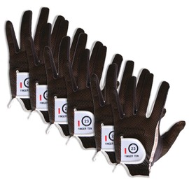 Men Golf Gloves Worn on Left Hand for Right Handed Golfer Value 6 Pack, Rain Grip Hot Wet Weather Comfort Fit XL Lh Grey Color (Grey, X-Large, Left)