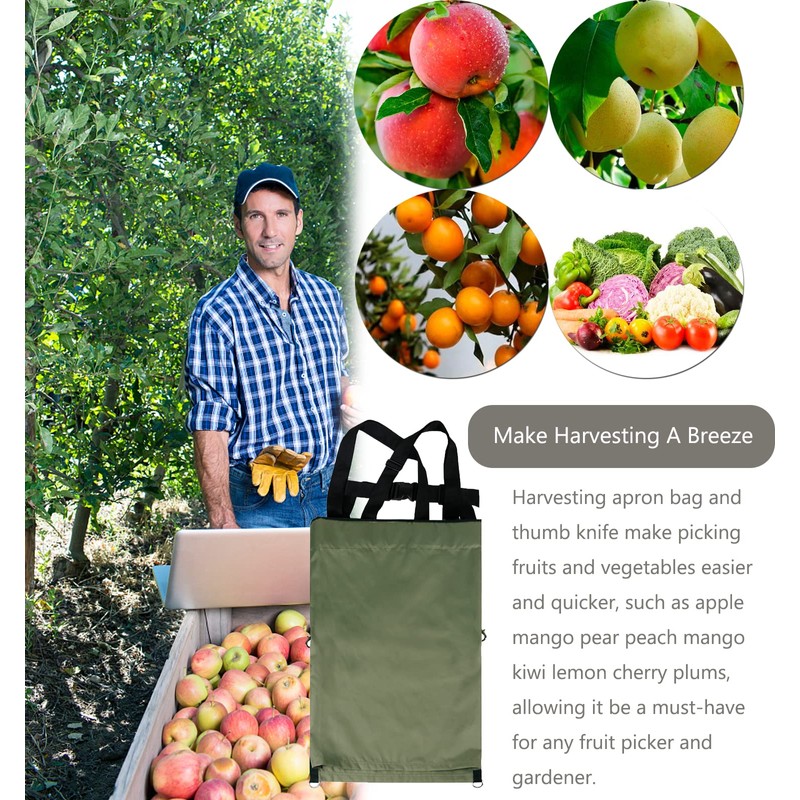 FCOUIID Harvest Apple Picking Bag - Waterproof 600D Fruit Storage