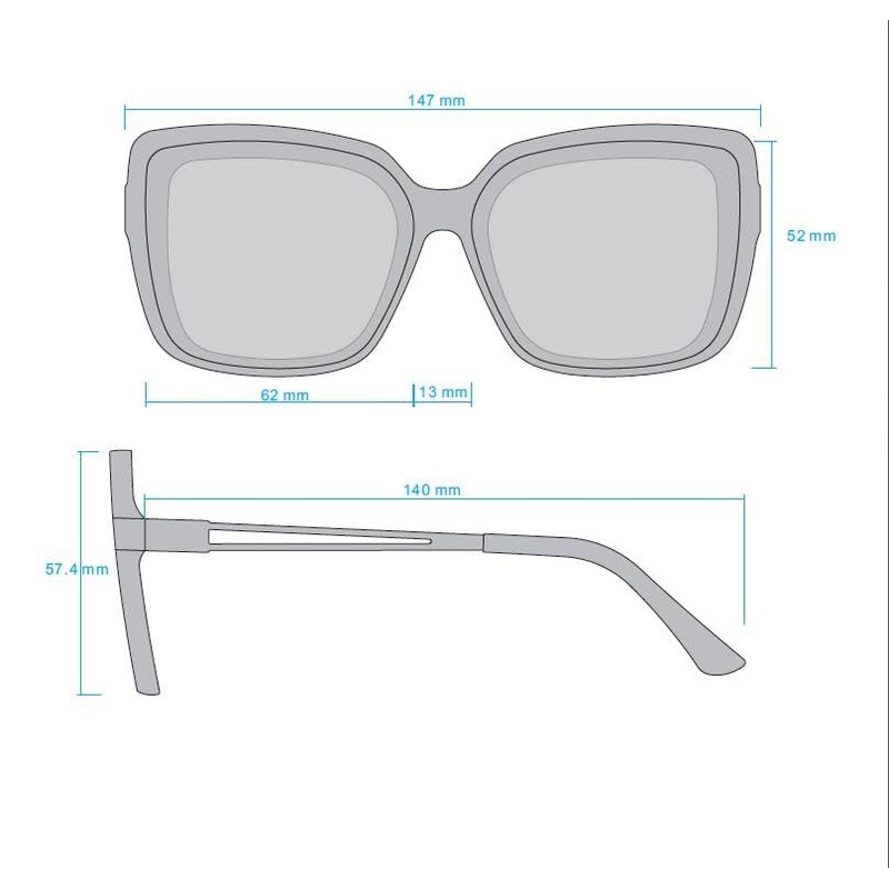 TAHARI Women's TH894 Metal Temple UV400 Protective Cat Eye Square