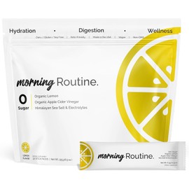 ROUTINE Morning Daily Hydration | Electrolyte Powder Packets with Apple Cider Vinegar, Lemon, and Sea Salt | Keto & Paleo-Friendly Electrolyte Drink Mix (60 Pack)