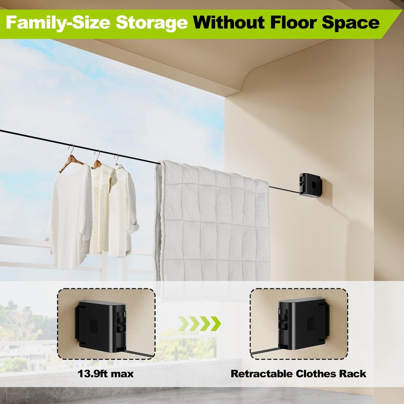 Magic Phoenix TPU Retractable Clothesline for Indoor & Outdoor –