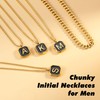 JSJOY Layered Initial Necklaces for Men Rope Chain Letter Initial