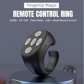 Yoidesu TikTok Anillo de Control Remoto App Turner de Página, Anillo de Desplazamiento Bluetooth con Estuche de Carga, Obturador de Cámara Selfie Grabación Remota de Video para