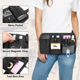 Trunab Server Apron Waitress Apron with Pockets Adjustable Belt Fits for Women, Men, Bartender, Chef, Waiter at Restaurants Cafes Bars