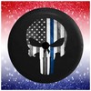 JL Spare Tire Covers Thin Blue Line Patroit Skull Car