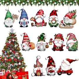 Pack of 24 Wooden Christmas Tree Decorations Wood, Christmas Tree Pendants Christmas Decoration, Santa Claus Decoration for Christmas, Christmas Tree Decoration