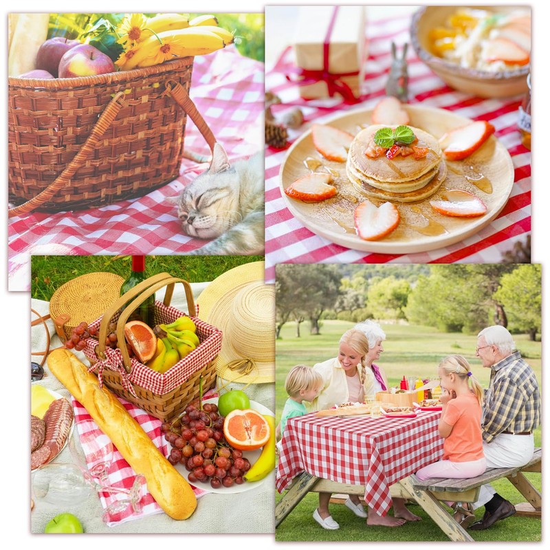 4 Pack Red Table Cloth, Plastic Birthday Table Cover Disposable