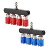 AIRTOON 2PCS 4-Way Straight Air Manifold Splitter, Line Type Air