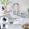 Bathroom Faucets for 3 Hole Sinks, Hurran 8 Inch Chrome