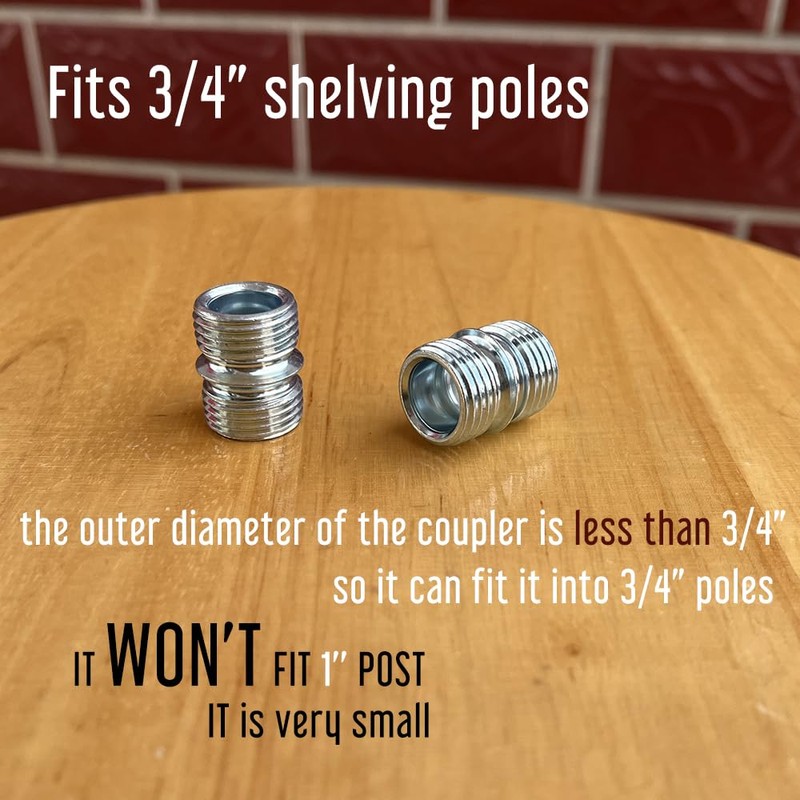 12 Piece Small Threaded Pole Connectors Compatible with Little 3/4"
