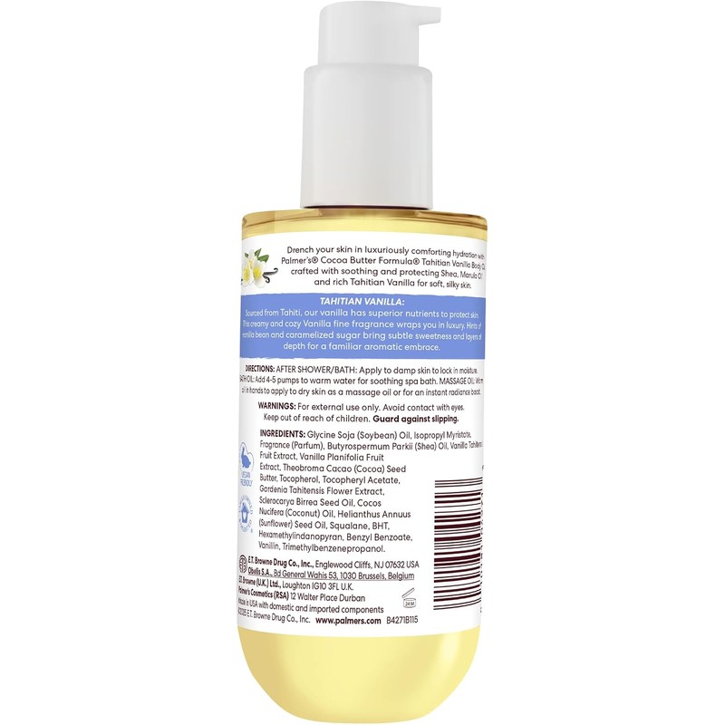 Palmer's Cocoa Butter Formula Tahitian Vanilla Body Oil, Aceite Hidratante