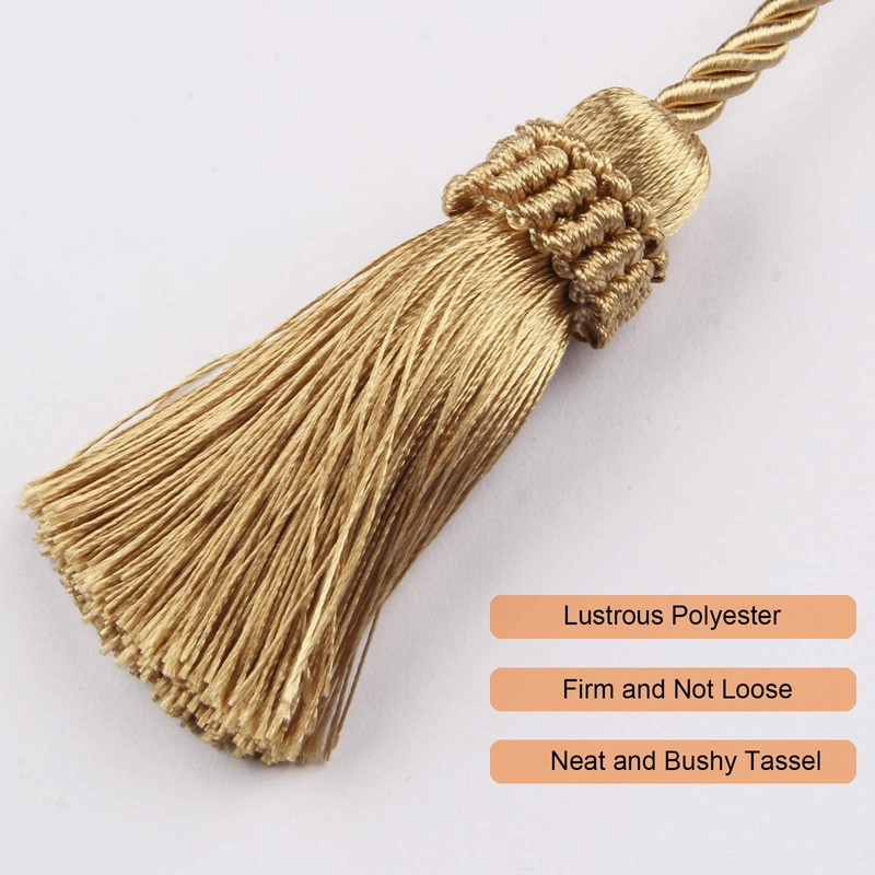 Fenghuangwu Curtain Tiebacks Handmade Decorative Curtain Holdbacks Rope with Tassel
