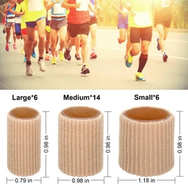 26 Pieces Toe Cushion Tube 0.98 Inches Toe Tubes Sleeves 3 Different Size Soft Gel Corn Pad Protectors for Cushions Corns,Blisters, Calluses, Toes and Fingers.