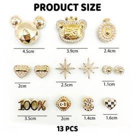 GOZINA 13PCS Shoe Charms for Jibbitz Croc Charms, Shining Shoe Decoration Charm for Adults Kids Women Girls Birthday Christmas Party Gifts, Croc Gems Charm Bling Accessories